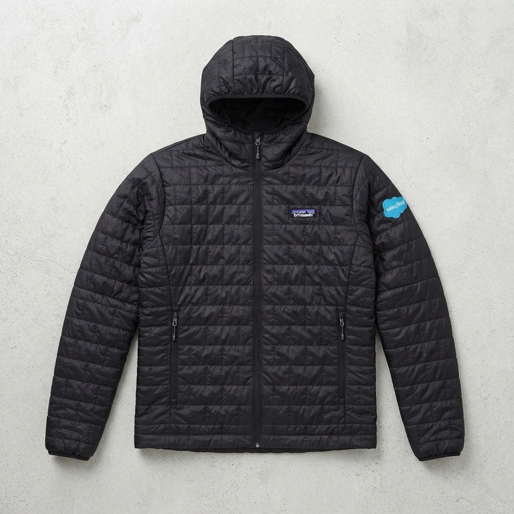 Patagonia Nano Puff Hoody Puffer Jacket Salesforce Logo Black Medium 84222